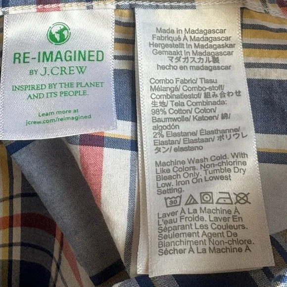 Preppy J. Crew Plaid Slim Untucked Flex Washed Button Long Sleeve Shirt XXL - Picture 5 of 5